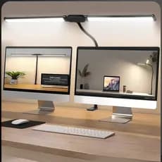 Luminária de mesa LED para casa e escritório com braço flexível ajustável tipo pescoço de ganso.