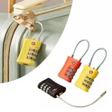 3 Kit Cadeado TSA Portátil com Segredo Senha Cabo Aço Para Mala Viagens Bagagem Armario Academia