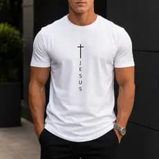 Camisetas JESUS Masculinas Premium, Camisa Adulto, 100% Algodão -  Camiseta religiosa