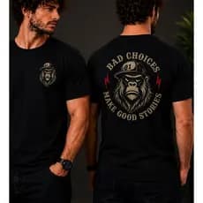 Camisetas 100% Algodão Masculino Adulto - Estampa Streetwear, Camiseta Premium / Macaco