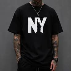 Camiseta NY / 100% Algodão - Streetwear Camiseta Masculina Adulto - Unissex Estilo e Modernidade