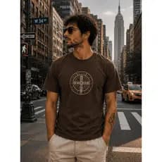 Camisetas Masculinas Premium, Camisa Adulto, Camisetas Religiosa, Casual, Básica, Medalha São Bento, Crista