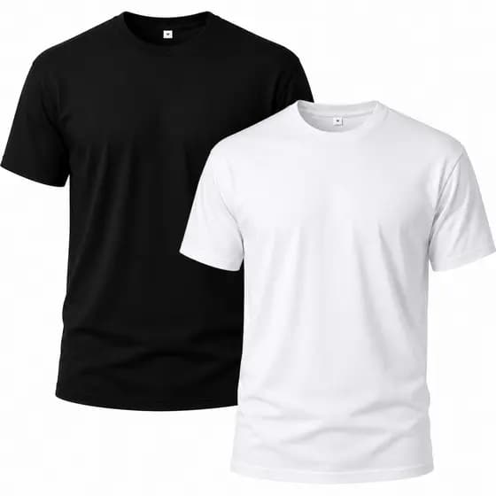 Kit 02 Camiseta Masculina Lisa Básicas - Camisetas Slim - Kit Camiseta 100% Algodão - Camisa Variada