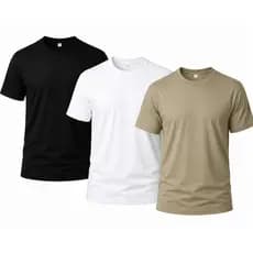 Kit 03 Camisetas Masculina Lisa Básicas - Camisetas Slim - Kit Camiseta 100% Algodão - Cores
