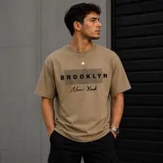 Camisetas Masculinas BROOKLYN - Camisa Adulto,  Camisetas 100% Algodão, Premium - Estilo Casual