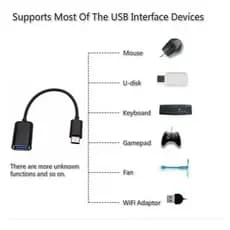 Cabo Adaptador Tipo C OTG Para Pendrive USB Conexão Rápida Transferência Dados Compatível Smartphones Tablets