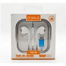 Fone de Ouvido A'Gold FN‑A78L | Para iPhone iOS | Estéreo Hi‑Fi