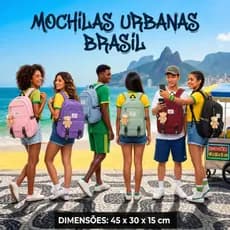 Mochila Escolar Adolescente Coreana Japonesa Antifurto Unissex Grande Volta às Aulas  Feminina e Masculino com Ursinho