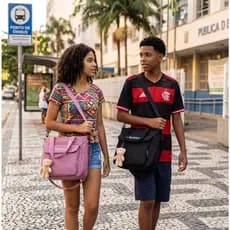 Bolsa Escolar Infantil Juvenil Feminina Transversal De Ombro Preta Com Ursinho Estilo Coreano Para Passeio Dia a Dia
