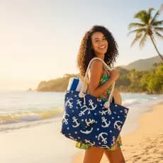 Bolsa Praia Grande Leve Sacola Feminina Tiracolo Casual Resistente para Viagem