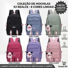 Mochila Escolar Executiva Moda Coreana Japonesa Unissex,= Resistente com Bolso Secreto Antifurto, Grande Volta às Aulas