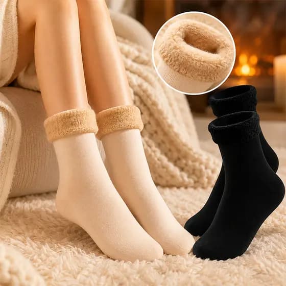 Meias Femininas Meia Térmica Forrada Peluciada Kit 1/3/6 Pares Resistente ao Frio -30° Unissex