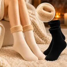 Meias Femininas Meia Térmica Forrada Peluciada Kit 1/3/6 Pares Resistente ao Frio -30° Unissex