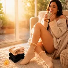 Meia Térmica Unissex Peluciada Inverno Kit 1/3/6 Pares Quentinha Confortável 35-40