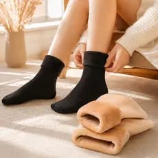 Meia De Inverno Unissex Peluciada Kit 1/3/6 Pares Quente Macia 35-40