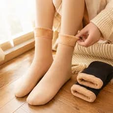 Meia Unissex Forrada Peluciada Kit 1/3/6 Pares Confortável Para Frio 35-40