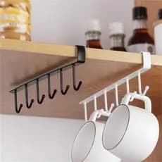 Suporte De Metal Porta Xícaras Canecas Utensílios Em Geral Para Pendurar No Armário