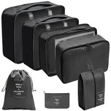Kit 7 Pecas Bolsa Organizadoras Para Mala Roupas Bagagem Viagem