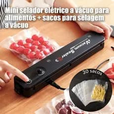 Seladora a Vácuo 110V Doméstica com Selagem Rápida e Potente + Compatível com Sacos a Vácuo