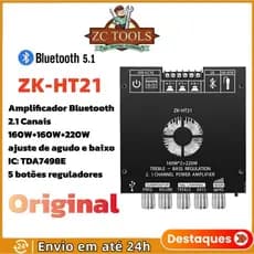 ZK-HT21 Bluetooth 5.0 Placa Amplificadora De Potência 2.1 Canais 160Wx2 + 220W Subwoofer TDA7498E