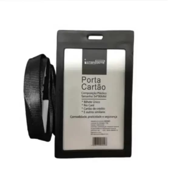 Porta Crachá Borda Rígida com Cordão Modelo Novo Vertical Porta Cartão