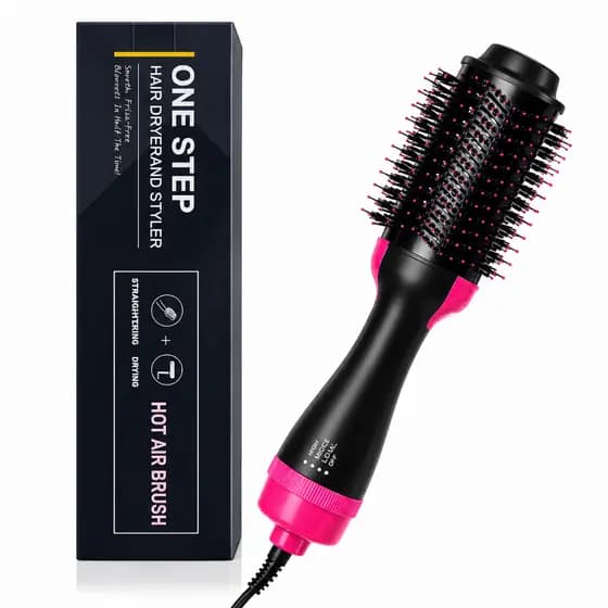 Escova Secadora 3 em 1 Profissional Alisa Seca Modela Cabelo Anti Frizz 110V Potente Elétrica Rápida