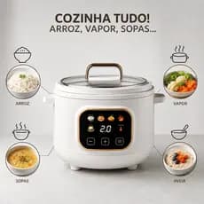 Panela de Arroz Elétrica Viccoli Multifuncional 1,5L Tampa com Visor Painel Digital 450W 110V