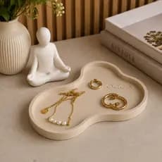 Bandeja Decorativa Meditação de Mesa Minimalista Orgânica Porta Treco Porta Joias Porta Chaves