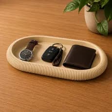 Bandeja Decorativa Oval Porta Objetos Organizadora Minimalista para Lavabo Chaves Carteira Relógio Mesa de Entrada Cabec