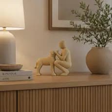 Estátua Cachorro Love Decoração para Sala Escritório Minimalista Donos de Pet Escultura Amo Meu Cachorro, Pet