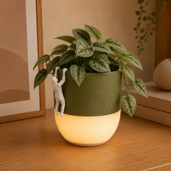 Abajur Luminária Led de Mesa Vaso Cachepô Decorativo Moderno Quarto Sala Design Minimalista Retrô Várias