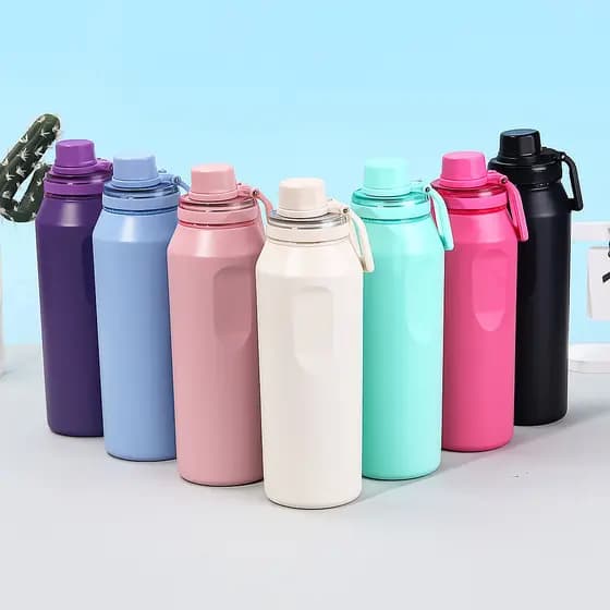 Garrafa Térmica 350ML 650ML Inox Premium Tampa Antivazamento Bico Rosqueável Bebida Quente Fria