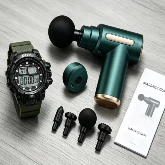 Massageador muscular elétrico profissional de alta frequência, emparelhado com um relógio eletrônico
