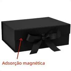 Caixa Presente Rígida Dobrável com Imã e Cetim | Cores à Escolha