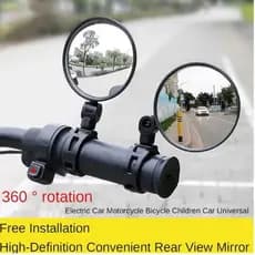 2 espelhos retrovisores de guidão acessórios de bicicleta grande angular rotação de 360 ​​graus seguro e confiável