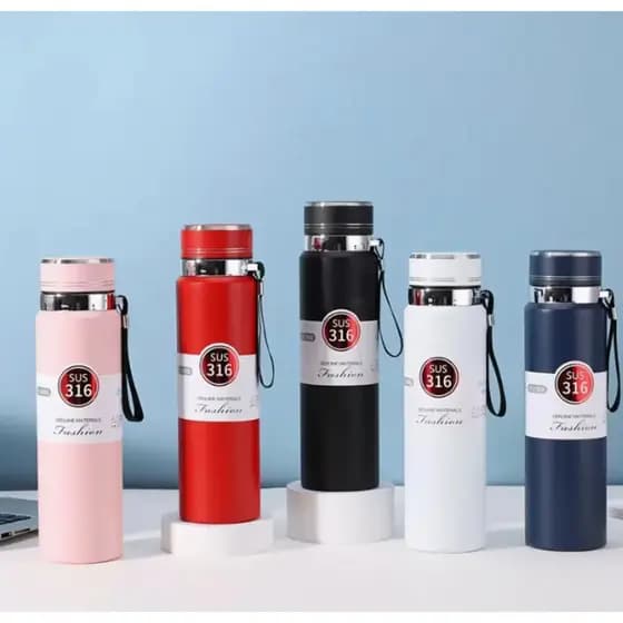 Garrafa Térmica Portátil 800ML Infusor Aço Inoxidável Camada Dupla Parede Dupla Original Café Água!
