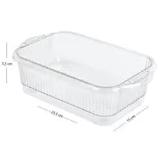 Organizador Multiuso Transparente 25,5x15x7,5cm Cesto Organizador para Geladeira Armário Banheiro Cozinha