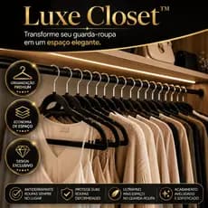Kit 10 Cabides Slim Antiderrapante Veludo Preto Organizador Roupas Espaço