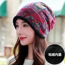 Chapéu feminino outono inverno versão coreana velo-velo quente Baotou boné chapéu de inverno proteção de orelha pulôver