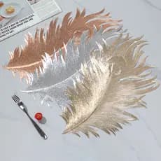 Nova luz nórdica luxo pavão pena Placemat pvc à prova dwaterproof água Oilproof isolamento térmico tapete de mesa Hotel