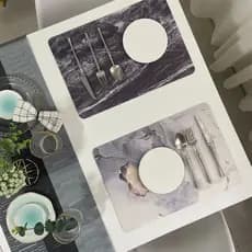 Marmorizado ocidental Placemat nórdico criativo tapete de mesa de couro impresso casa isolamento esteira à prova dwaterp