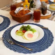 Imitação Ramie Halloween imitação de fio de algodão Placemat ins torção trançada almofada de isolamento térmico Semi-fei