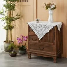 Toalha de mesa retrô branca oca de renda luz francesa decoração de mesa de luxo toalha de mesa varanda mesa de centro de