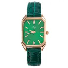 Relógio feminino cravejado de diamantes, relógio feminino com pulseira de couro quadrada, relógio de quartzo feminino