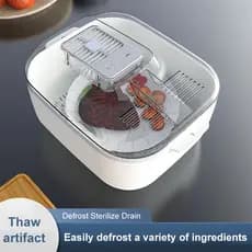 【Rápido e Eficiente】 FM Descongelador de Cozinha 4 em 1 para Carne/Peixe/Descongelação em Minutos