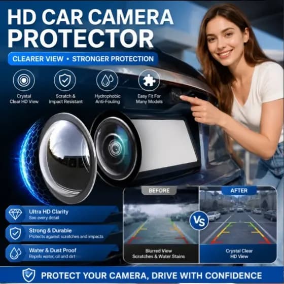 [Anti-Riscos] Protetor de Lente de Câmera 360/Capa de Câmera de Carro/Resistente à Poeira/Impermeável