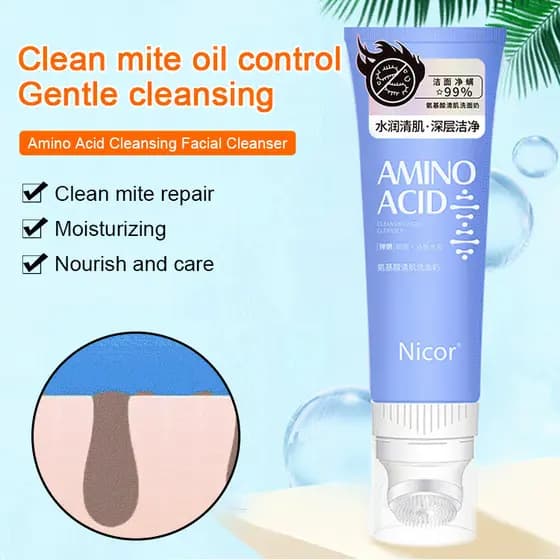 [Controle de Oleosidade] NICOR Sữa Rửa Mặt Đầu Chải Mềm 120ml Limpeza Facial/Aminoácido/Pele Oleosa