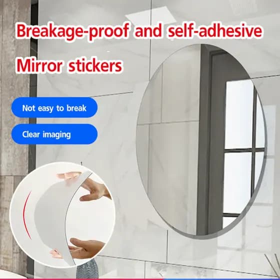 [Decoração Moderna] [Easy Peel Stick] Adesivo de Espelho Oval Acrílico Para Parede/Espelho Adesivo/Espelho Decorativo