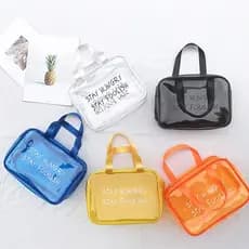Saco cosmético à prova dwaterproof água ins estilo Super quente feminino pvc grande capacidade saco de armazenamento de