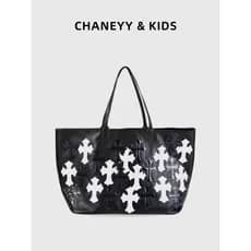 CHANEYY KIDS Hot Girl Cross Bolsa de couro genuíno Crow Core Bolsa tote de grande capacidade Bolsa de nicho